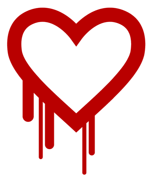 The Heartbleed logo: a red heart dripping blood